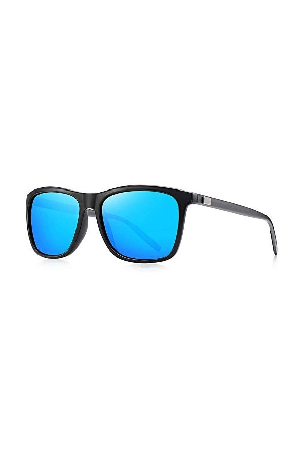 Lunettes de soleil polarisées Hommes FemmesSunglasses Al-Mg Metal Frame Lightweight Fishing Sports Outdoors Bleu 