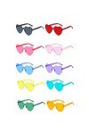 Fleymu 10 Pcs Lunettes De Soleil Cœur Sans Monture Lunettes Vintage Hippie De Couleur Lunettes Fun Verres De Fête Saint Valen