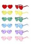 Lot de 12 paires de lunettes en forme de cœur - Style rétro - Style rétro - Sans monture - En forme de cœur