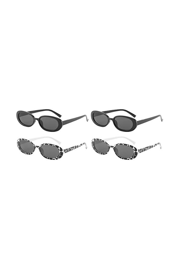 SOIMISS 4 Paires Oeil De Soleil Ovale Lunettes De Mode Pour Femmes Des Lunettes De Soleil Habiller Des Lunettes Verres Ovales
