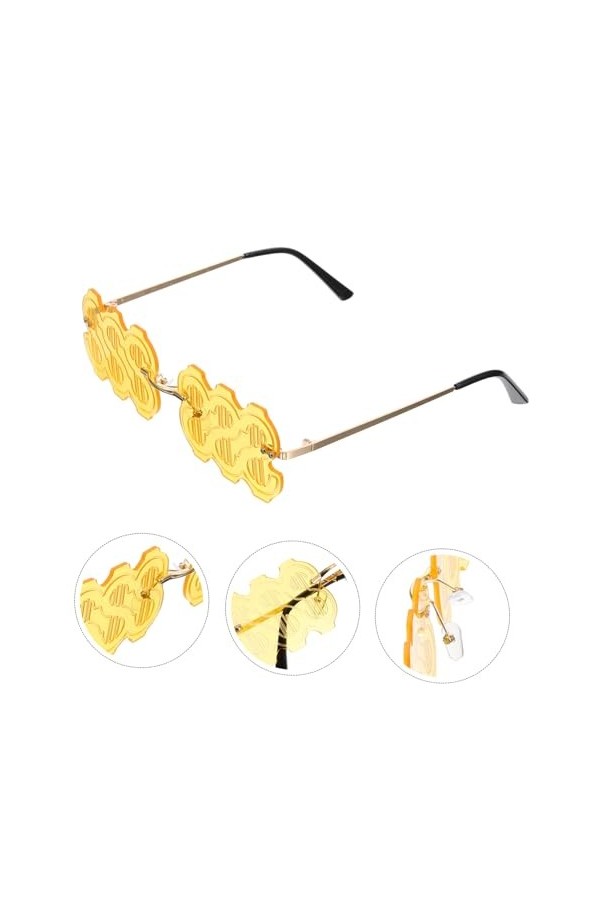 Adorainbow Verres En Forme Lunettes De Soleil Des Années 90 Lunettes En Forme De Dollar Lunettes De Soleil Fantaisie Lunettes