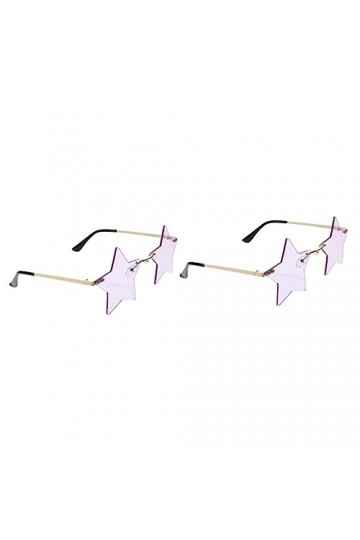 Abaodam 2 Pièces Lunettes De Soleil Pentagramme Lunettes Costume De Soleil Accessoires De Lunettes De Soleil Étoiles Verres E