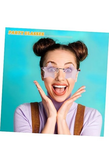 Abaodam 2 Pièces Lunettes De Soleil Pentagramme Lunettes Costume De Soleil Accessoires De Lunettes De Soleil Étoiles Verres E