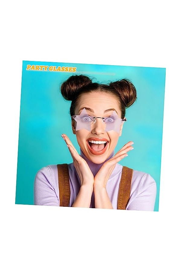 Abaodam 2 Pièces Lunettes De Soleil Pentagramme Lunettes Costume De Soleil Accessoires De Lunettes De Soleil Étoiles Verres E