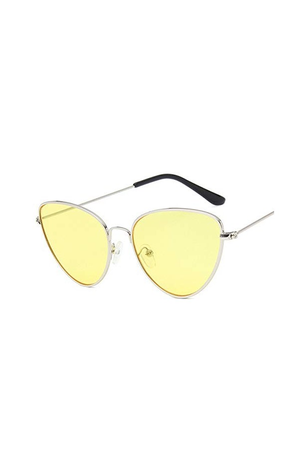 YUANCHENG Petit Vintage Cat Eye Lunettes de Soleil Femmes Vintage Rouge Noir Lunettes de Soleil Femme Dames Cateyes Lunettes 