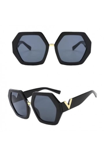 Lunettes de soleil surdimensionnées pour femme avec détails dorés