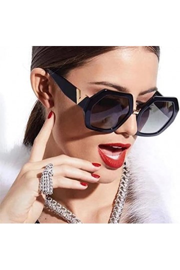 Lunettes de soleil surdimensionnées pour femme avec détails dorés