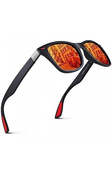 CUQOO Lunettes de soleil polarisées pour homme et femme – Lunettes de soleil rétro de qualité supérieure unisexes – Protectio