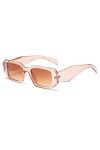 Long Keeper Lunette de Soleil Femme Rectangulaire, Retro Sunglasses Lunettes Soleil Carré Vintage Montures Rectangle Irréguli