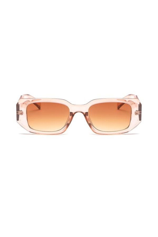 Long Keeper Lunette de Soleil Femme Rectangulaire, Retro Sunglasses Lunettes Soleil Carré Vintage Montures Rectangle Irréguli