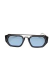 Vintange Sunglasses LUNETTES DE SOLEIL MODÈLE PRAGUE FRADA DRADA UV 400 NOUVEAU 2023 GRANDS CARRÉS OVALES, bleu ciel, Medium