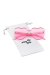 ADEWU Lunettes de soleil sans monture en forme de coeur Lunettes de couleur bonbon pour les filles