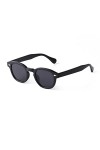 ADEWU Lunettes de soleil classiques carrées petites lunettes rétro UV400 unisexe à bord plein pour homme et femme, noir/gris