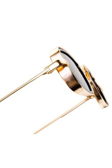 Lunettes de soleil rétro carrées en métal steampunk tendance vintage, Alliage doré., Taille unique