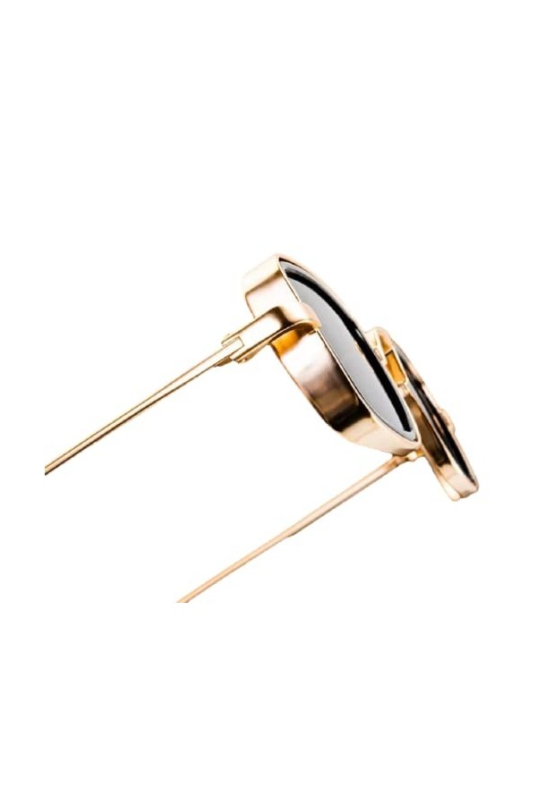 Lunettes de soleil rétro carrées en métal steampunk tendance vintage, Alliage doré., Taille unique