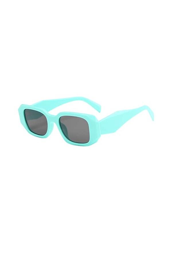 Lunettes de soleil rondes surdimensionnées pour femme et homme - Style rétro - Unisexe - Monture irrégulière, vert menthe, ta