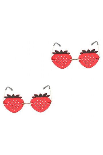 GALPADA 2 Paires Verres à La Fraise Lunettes De Soleil De Mode Pour Femmes Lunettes De Mode Pour Femmes Lunettes De Soleil Te