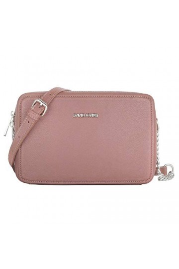 David Jones - Petit Sac Bandoulière Rectangulaire Femme - Sac à Main Chaîne Porté Epaule Cuir PU Rigide - Sac Rectangle Compa