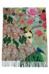 Écharpe viscose double impression Frida Kahlo Khalo cadeau femme art mode écharpe foulard, multicolore, Taille unique