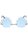 NUOLUX Lunettes de Soleil sans Monture en Forme de Coquillage Lunettes de Soleil Clair Océan Lentille Lunettes Lunettes de So