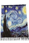 écharpe viscose double impression nuit étoilée van gogh cadeau femme anniversaire noël art mode étola foulard Pashmina couvre