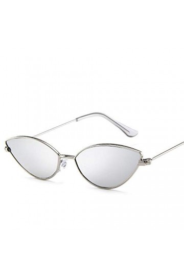 SHANGYUN Femmes Lunettes De Soleil Mignon Sexy Marque Dété Rétro Petit Cadre Noir Rouge Lunettes De Soleil Argent