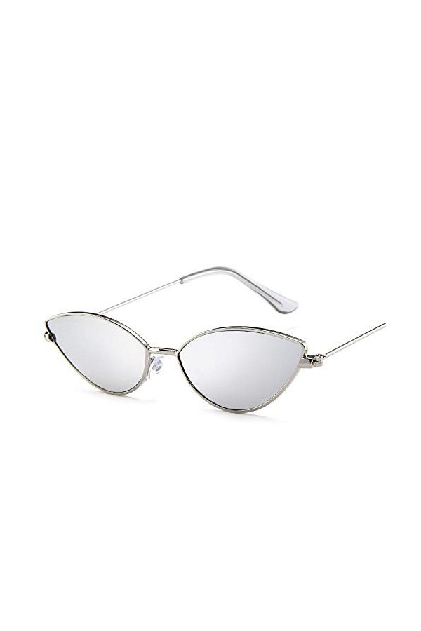 SHANGYUN Femmes Lunettes De Soleil Mignon Sexy Marque Dété Rétro Petit Cadre Noir Rouge Lunettes De Soleil Argent