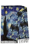 écharpe viscose double impression nuit étoilée van gogh cadeau femme anniversaire noël art mode étola foulard Pashmina couvre