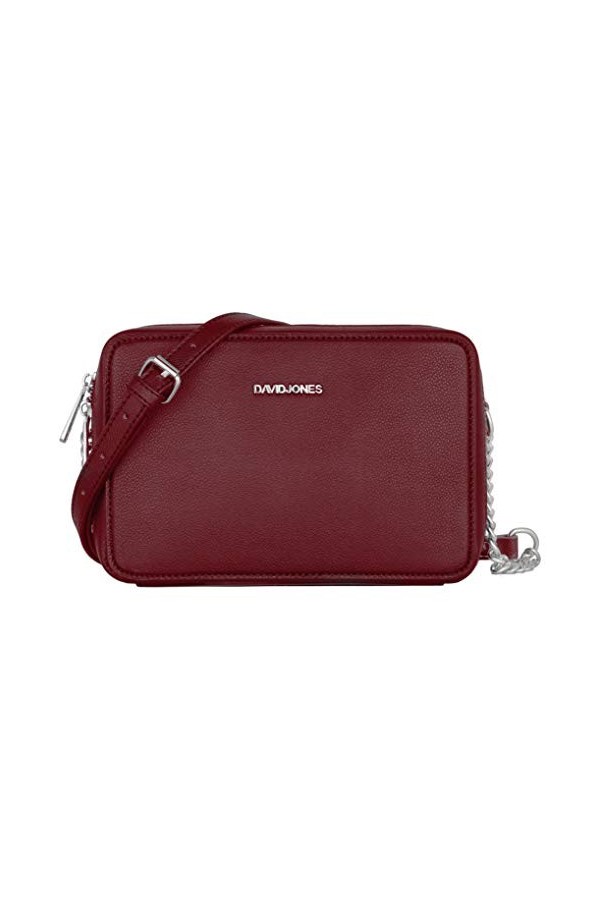 David Jones - Petit Sac Bandoulière Rectangulaire Femme - Sac à Main Chaîne Porté Epaule Cuir PU Rigide - Sac Rectangle Compa