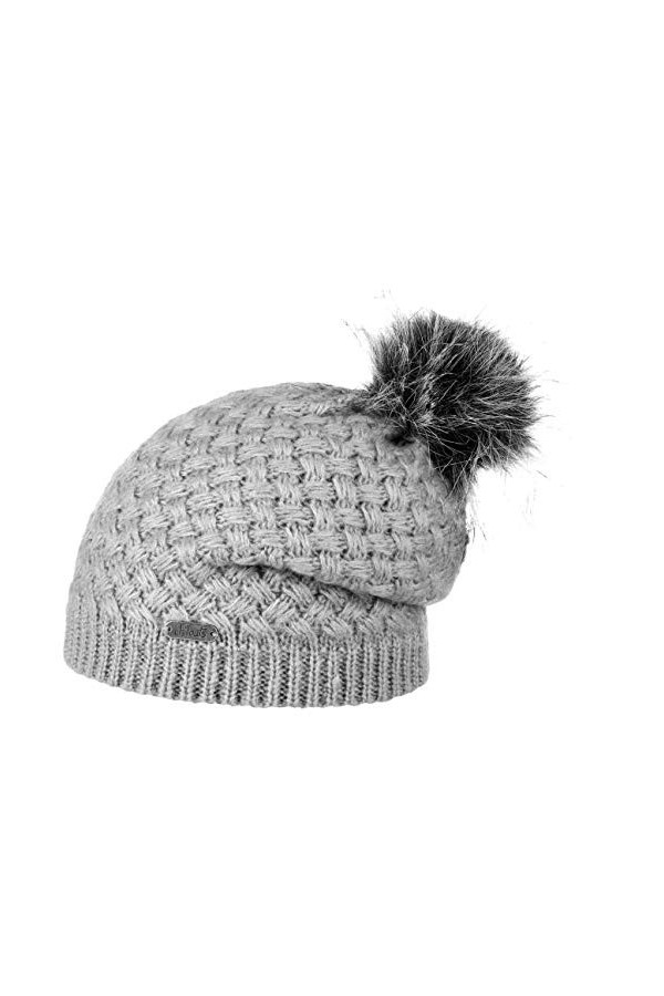 Chillouts Bonnet à Pompon Felicy Bonnet pour lhiver Bonnet à Pompon Taille Unique - Gris 