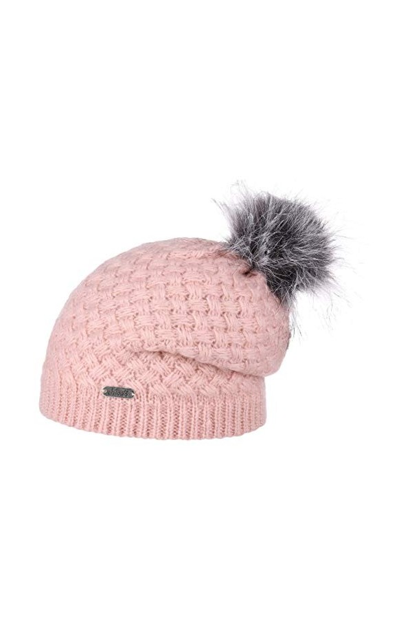 Chillouts Bonnet à Pompon Felicy Bonnet pour lhiver Bonnet à Pompon Taille Unique - Gris 