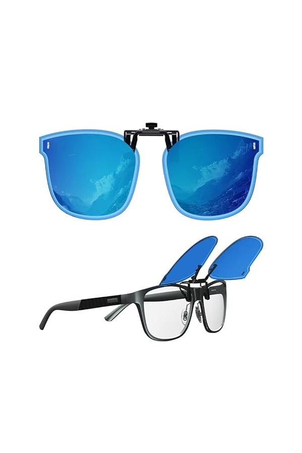 Goiteia Lunettes de soleil polarisées à clipser sur lunettes de vue pour femmes tendance | faciles à mettre et à enlever dun