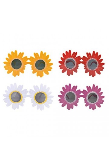NUOBESTY Lunettes de soleil Tournesol Ronde en Forme de Fleur Lunettes Nouveauté Danse Hawaïenne