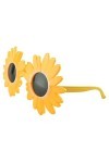 NUOBESTY Lunettes de soleil Tournesol Ronde en Forme de Fleur Lunettes Nouveauté Danse Hawaïenne