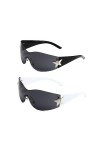 JOCXZI lunettes de Soleil Y2K illimitées - lunettes soleil Wrap Around, lunettes soleil sans bords, lunettes soleil Punk One 