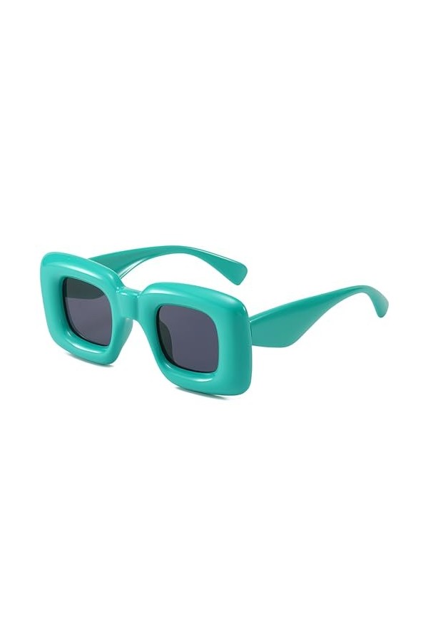 JCTAIFOO Lunettes de soleil carrées rétro pour homme et femme - Cadre gonflable épais tendance Y2K - Ombre drôle - Lunettes d