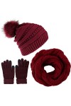 Yutdeng Tricotés Bonnet Loop Écharpe Gants Écran Tactile e Chaussettes pour Femme 4PCs dhiver Chaud Doublure en Polaire Chap