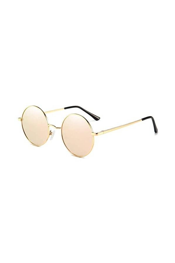 Dollger Lunettes de soleil rondes polarisées - Lunettes de soleil rondes rétro steampunk UV400 - Lunettes de soleil pour homm