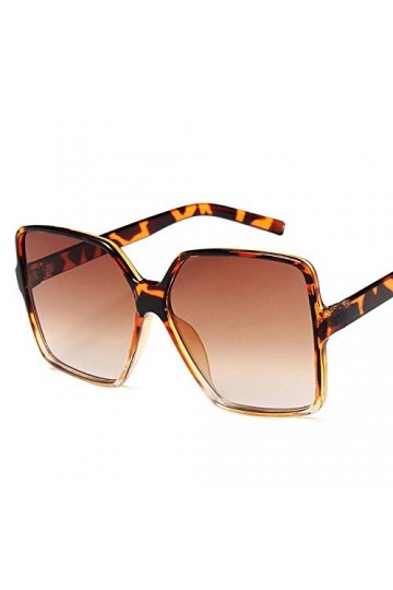 YUANCHENG Vintage Oversize Lunettes De Soleil Carrées Femmes Grand Cadre Femmes Lunettes De Soleil Noir Dégradé Femme Lunette