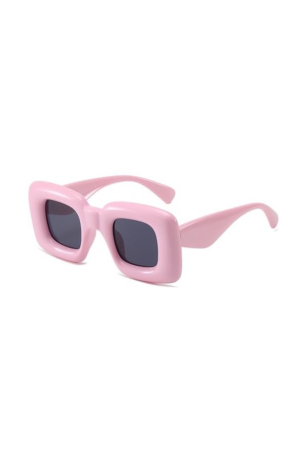 JCTAIFOO Lunettes de soleil carrées rétro pour homme et femme - Cadre gonflable épais tendance Y2K - Ombre drôle - Lunettes d