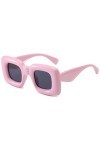 JCTAIFOO Lunettes de soleil carrées rétro pour homme et femme - Cadre gonflable épais tendance Y2K - Ombre drôle - Lunettes d
