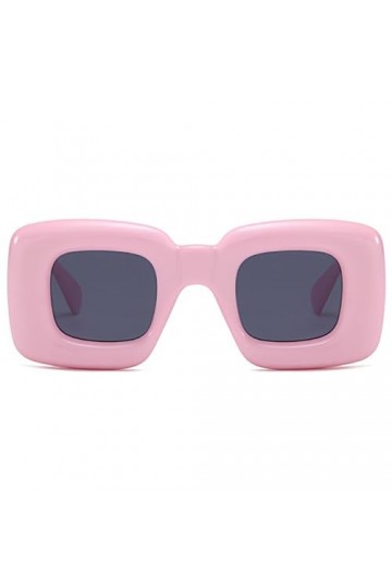 JCTAIFOO Lunettes de soleil carrées rétro pour homme et femme - Cadre gonflable épais tendance Y2K - Ombre drôle - Lunettes d