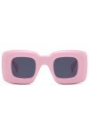JCTAIFOO Lunettes de soleil carrées rétro pour homme et femme - Cadre gonflable épais tendance Y2K - Ombre drôle - Lunettes d