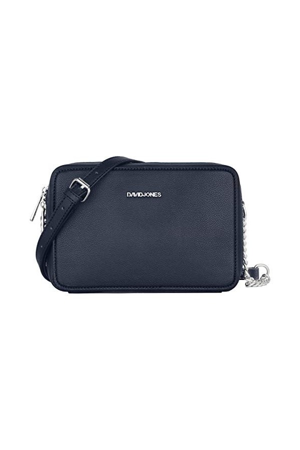 David Jones - Petit Sac Bandoulière Rectangulaire Femme - Sac à Main Chaîne Porté Epaule Cuir PU Rigide - Sac Rectangle Compa