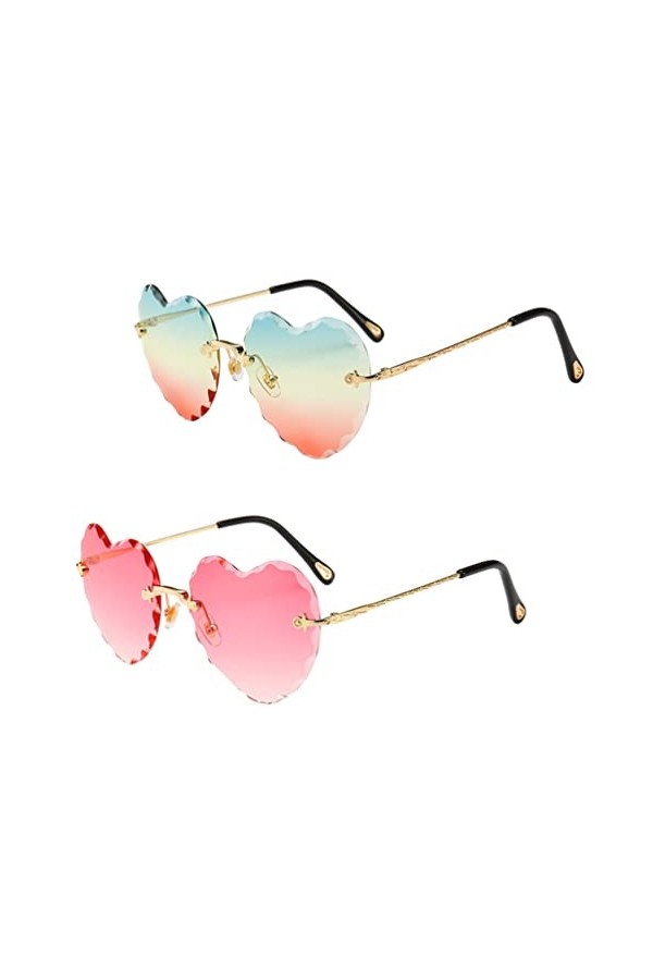 TENDYCOCO Lunettes De Soleil En Forme De Coeur Lunettes De Soleil Femme Éblouissement Lunettes De Soleil Coeur Lunettes Coeur