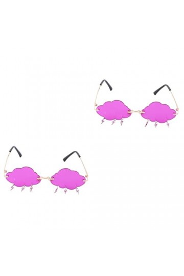 Didiseaon 2 Paires Lunettes De Soleil Nuage Verres Clairs Lunettes De Forme Bizarre Lunettes De Soleil à Verres Des Lunettes 