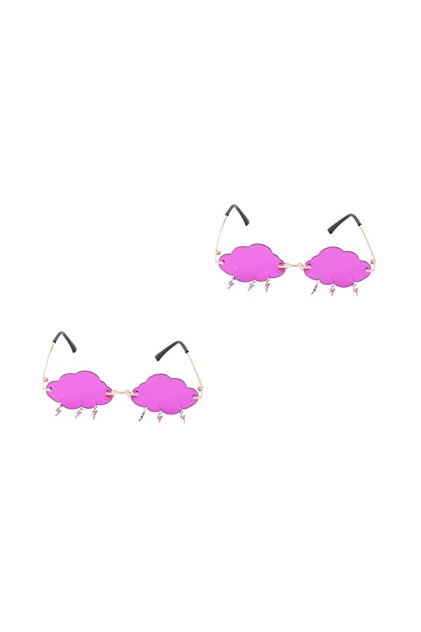 Didiseaon 2 Paires Lunettes De Soleil Nuage Verres Clairs Lunettes De Forme Bizarre Lunettes De Soleil à Verres Des Lunettes