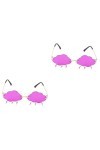 Didiseaon 2 Paires Lunettes De Soleil Nuage Verres Clairs Lunettes De Forme Bizarre Lunettes De Soleil à Verres Des Lunettes 