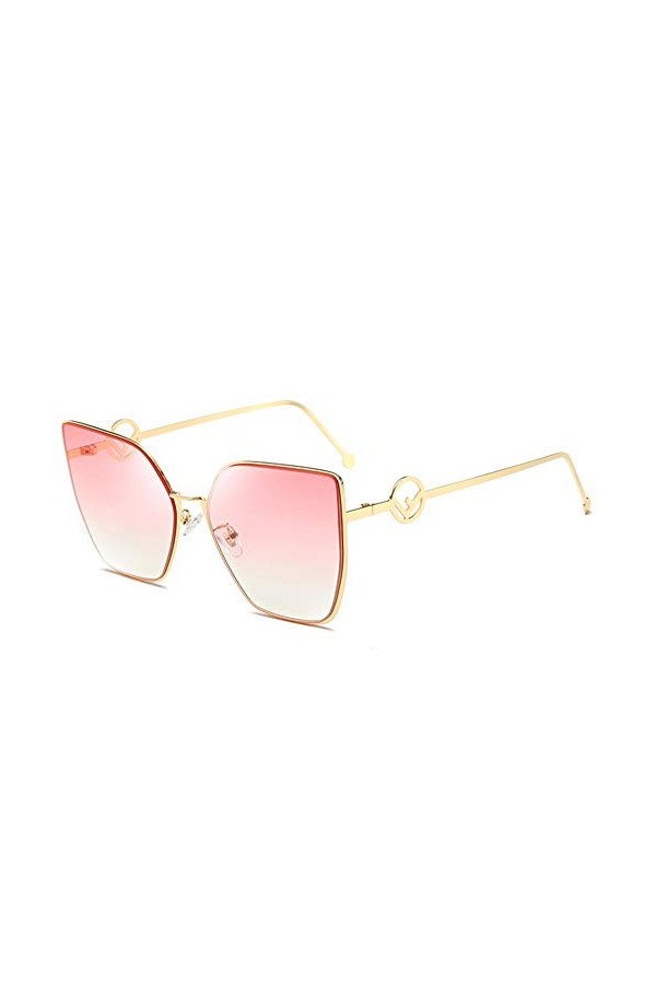 Grand cadre lunettes de soleil femmes lunettes de soleil Cat Eye lunettes de soleil en métal, A