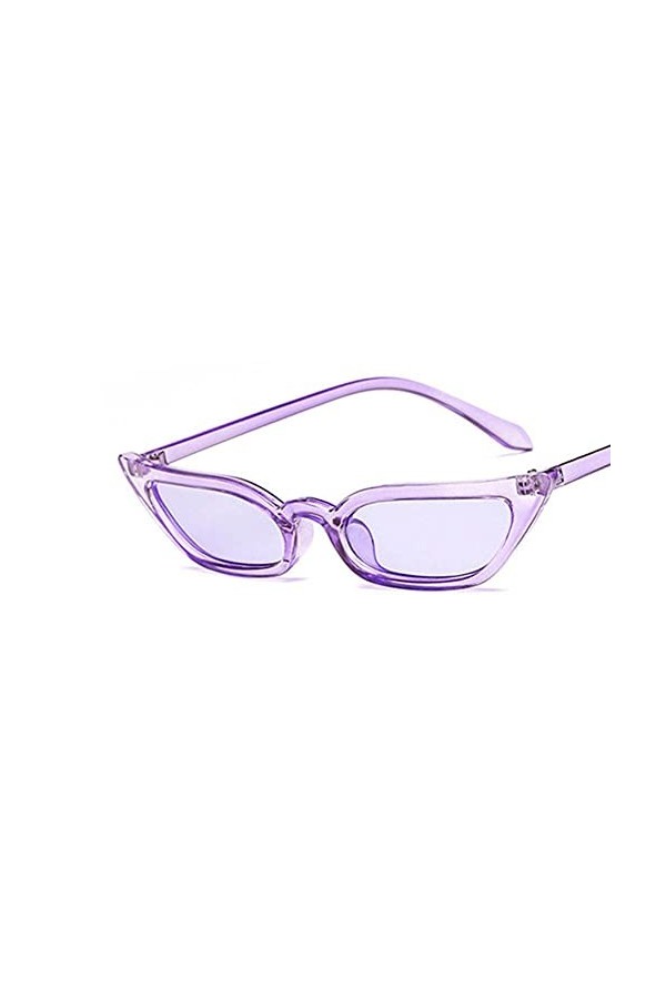 UKKD Lunette De Soleil Femme Petite Lunettes De Soleil Pour Les Yeux De Chat Teinte Candy Coloré Lunettes Lunettes De Soleil 